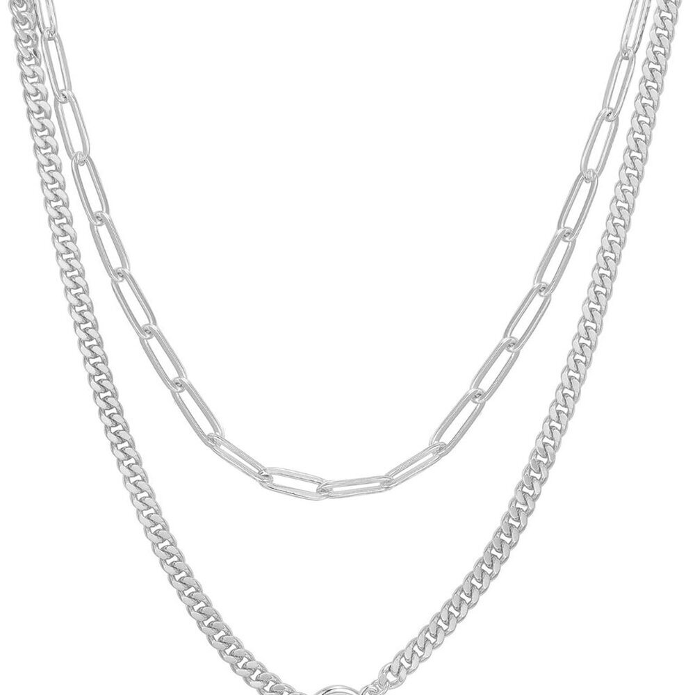 14K Gold Plated Dainty Layering Necklaces for Women | Snake Chain, Curb Link, Pa